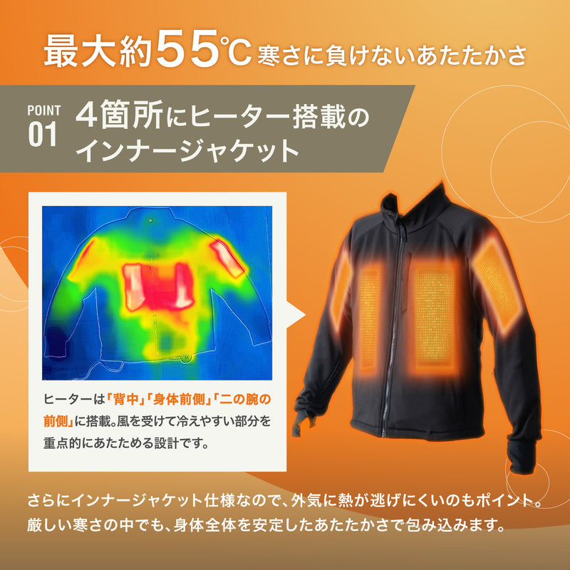 PowerArQ Voltera Jacket 電熱ジャケット + Voltera Pants 電熱パンツ セット販売