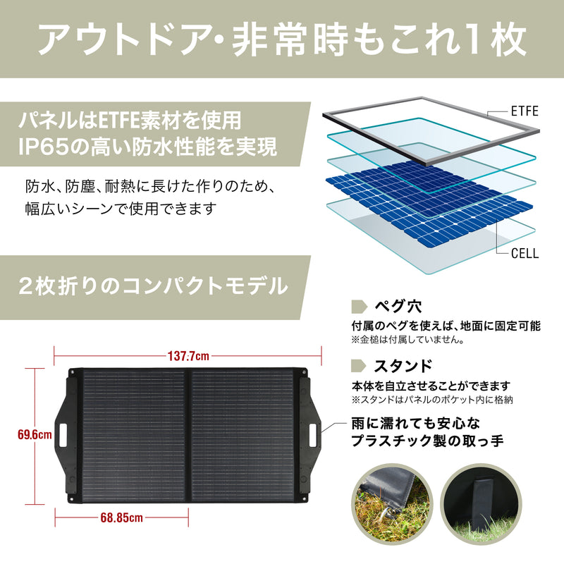 PowerArQ Solar 120W ソーラーパネル 折りたたみ式