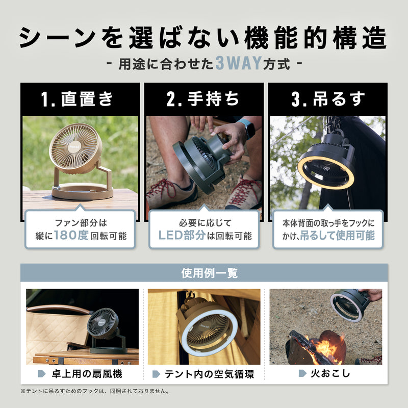 PowerArQ Fan Light サーキュレーター 卓上扇風機