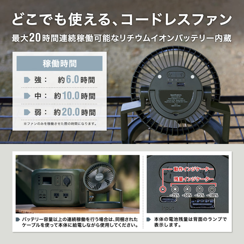 PowerArQ Fan Light サーキュレーター 卓上扇風機