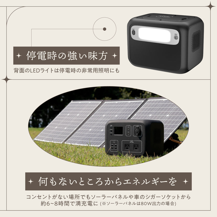 31,520円ポータブル電源 500Wh 大容量 ソーラーパネル セット 非常用 防災グッズ