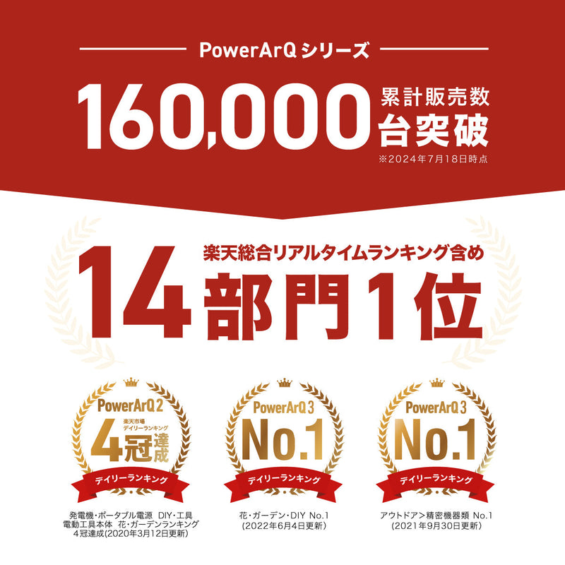 特別販売ページ用）PowerArQ 3 ポータブル電源 555Wh