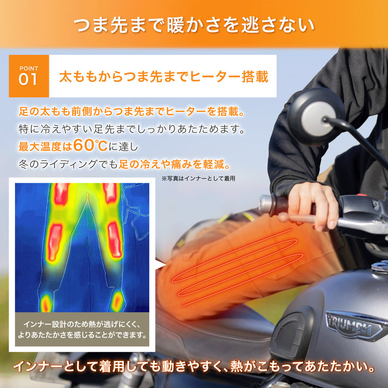 PowerArQ Voltera Pants 電熱パンツ インナーパンツ [ M / L サイズ]  メンズ