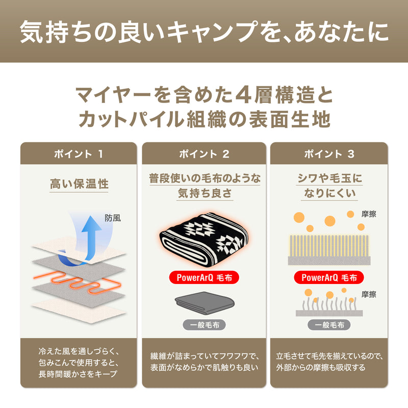 電気毛布 + ポータブル電源 セット